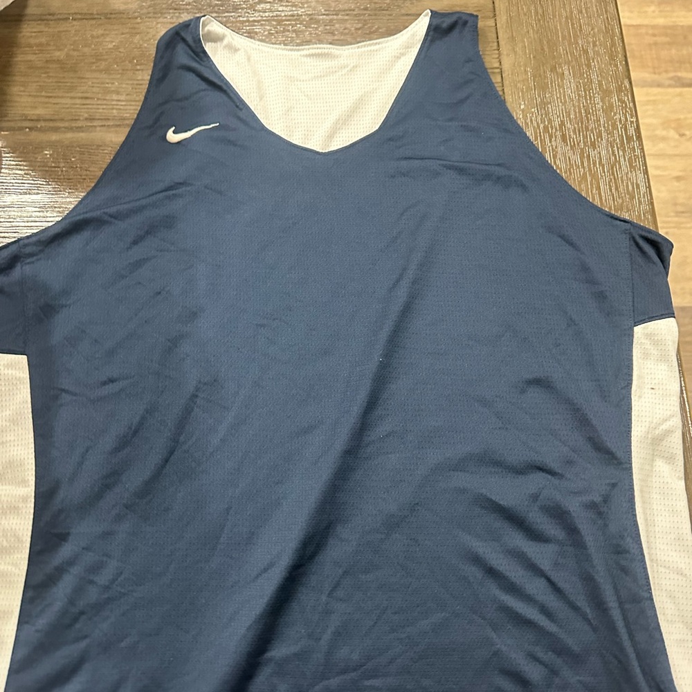 Nike Navy and White Sports Tank